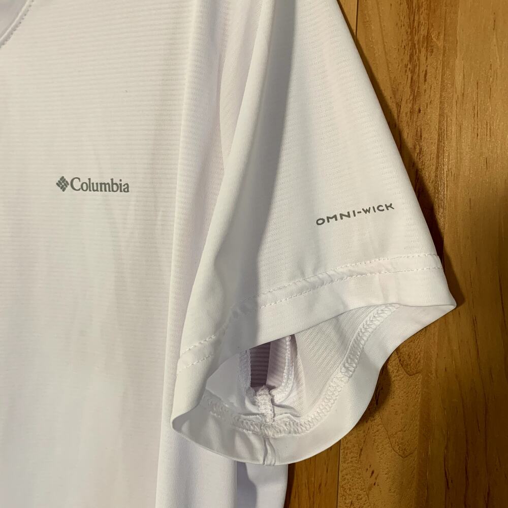 Columbia Athletic T Shirt Omni Wick Performance Short Sleeve White Women's SZ XL - Picture 2 of 6